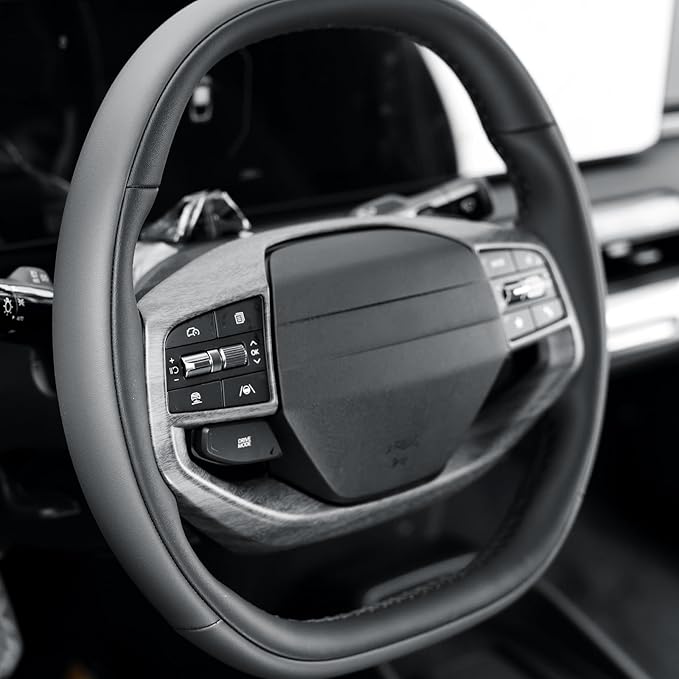 YOUTOOCAR Steering Wheel Button Frame Cover Compatible with Kia K4 25-26,Kia EV6 25-26,Kia Sportage 26,Kia EV3,Kia EV4 Accessories (1, Wood Grain)