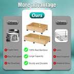 Wood Under Bed Storage Containers Underbed Organizer with Wheels Sturdy Wood Rolling Under Bed Shoe Storage Organizer 2 Packs