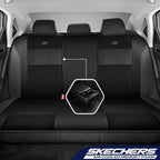 Skechers Aircooled & Memory Foam Seat Covers,Premium Leather with EVA Mesh Car Seat Covers,Seat Cover Full Sets,Airbag Compat