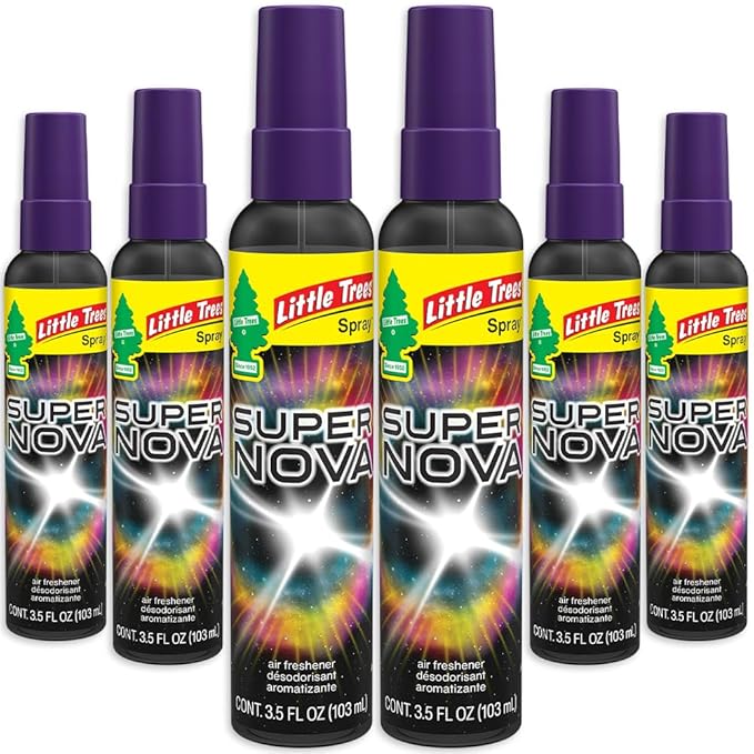 LITTLE TREES Car Air Freshener | Spray Provides a Long-Lasting Scent for Auto or Home | On-the-go Freshness | Supernova, 6 Ai