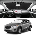 Custom Fit Windshield Sun Shade for Mazda CX5 2013-2016, Foldable Car Sunshade Accessories with Storage Bag, UV & Heat Reflector, Keep Your Car Cooler