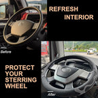 PINCTROT XL Size 17.5-18 Inch Comfy Grip Steering Wheel Cover for Semi Truck, Fits RV, Big Rig Trucker, 18 Wheeler and Classic Cars, Anti-Slip Design 17.5-18 Inch(Silicone Gray)