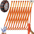 40PCS Zip Tie Snow Chains - Temporary Tire Straps, Universal Reusable Anti-Skid Nylon Tire Chain, Upgrade Adjustable Portable
