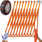 40PCS Zip Tie Snow Chains - Temporary Tire Straps, Universal Reusable Anti-Skid Nylon Tire Chain, Upgrade Adjustable Portable