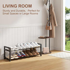 2-Tier Expandable Shoe Rack,Adjustable Shoe Shelf Storage Organizer Heavy Duty Metal Free Standing Shoe Rack for Entryway Clo