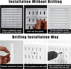 Dualshine Premium Pegboard Combination Kit, White Pegboard Wall Organizer with 4 Small Plastic Panels and 38 Accessories, Ide