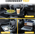 Steering Wheel Tray,Black Car Table Tray for Eating,Steering Wheel Desk for Laptop Food and Car Accessories,Fits Most Vehicles Steering Wheels