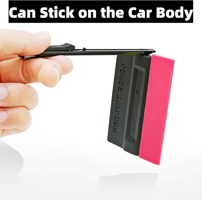 Window Film Application Kit Car Tinting Tools, Vehicles Wrap Kit with Magnetic Felt Squeegee, Mini Rubber Squeegee and 9mm Utility Knife, Ideal for PPF, Decals, Graphics, Vinyl