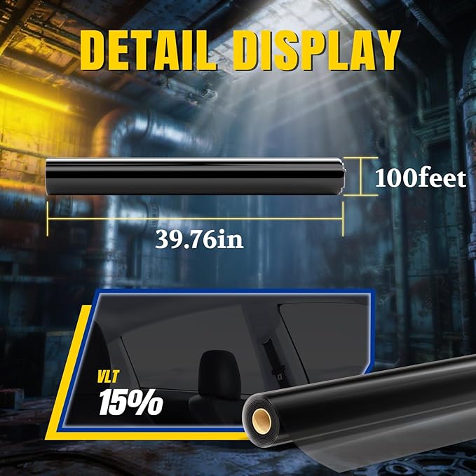 ARANA 15% VLT 40" × 100FT Ceramic Car Window Tint Film, Heat Resistant & 99% UV Blocking Privacy Protection