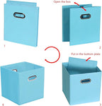 Yunkeeeper storage bins Cubes, Fabric Cube Organizer with Handle, Foldable Cube Bins for Cloth or Accessary Storage, 11x11x11