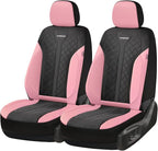 Coverado Car Seat Covers 2-Pack, Luxury Front Seat Covers, Automotive Car Seat Protectors, Pink Driver Seat Covers Universal 