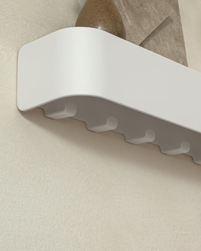 Kazai. Key Holder for Wall 'Tone' | Minimalist Key Hooks Design from Berlin | Modern Key Hanger with Metal Shelf | Key Hook W