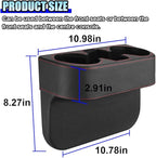 Car Cup Holder, PU Leather Auto Front Console Gap Filler Organizer, Multifunctional Cup Drink Holder, Car Seat Gap Filler Storage Box, Coin Bucket, Cell Mobile Phone Holder (Black)