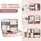 SDGFUI 8 PCS Compression Packing Cubes for Travel Women, Compression Bags Organizer for Luggage Space Saving Travel Essential