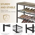 4-Tier Metal Shoe Rack with Wood Top - Durable & Space-Saving Shoe Organizer,Industrial Shoe Organizer Shelf Bench Storagefor