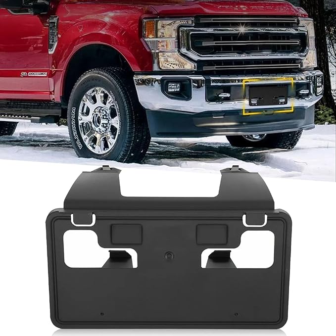 Front License Plate Frame Bracket Compatible with Ford F250 F350 F450 F550 Super Duty 2023 2024 2025 2026, Black No Drill Fro