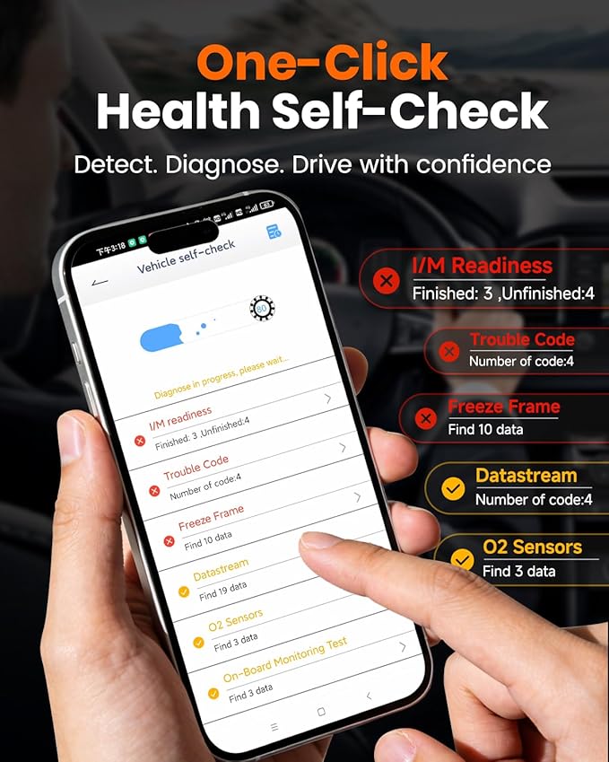ANCEL AD310 Pro 2-in-1 OBD2 Scanner & Car Battery Tester, Diagnostic Tool with Bluetooth APP for iPhone & Android,