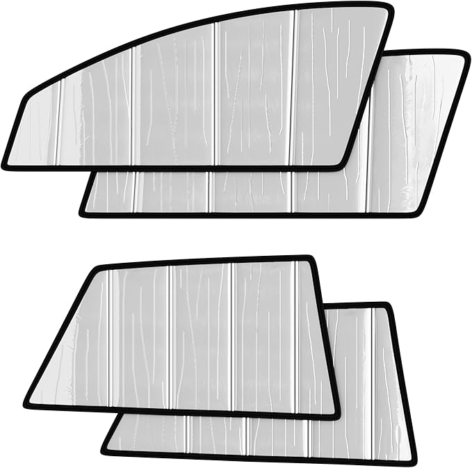 AutoTech Park Foldable Sunshade Compatible with 2023-2025 Toyota bZ4X, 4 Pieces Side Window Shades