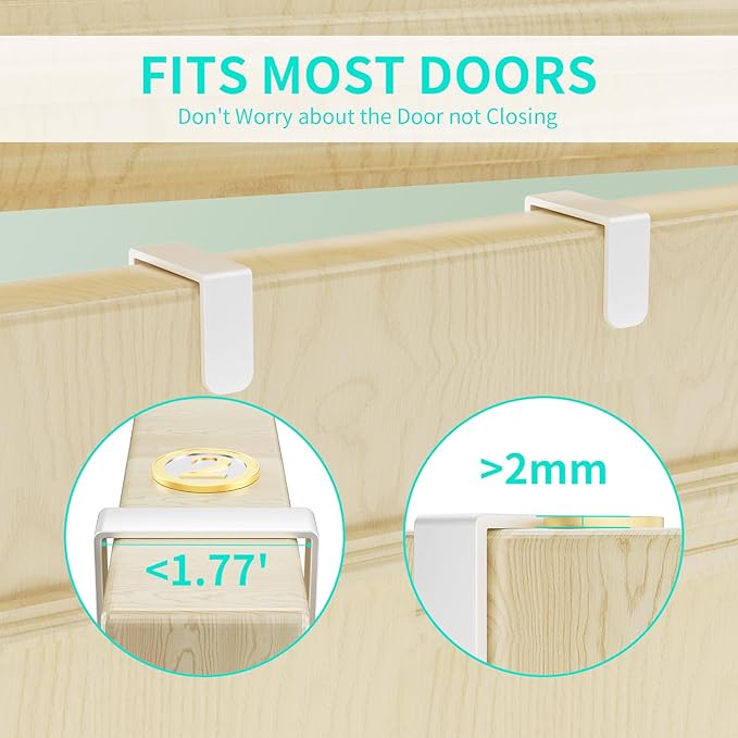 HapiRm Over Door Hat Rack - 2 Packs Hat Organizer with 8 Hooks Design, Hanging Baseball Cap Organizer Storage Holds Up to 40 