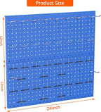 TORACK Metal Pegboard Wall Organizer 24" x 24" or 12" x 48", 70 PCS Tools Storage Pegboard for Garage Tool Organizer Pegboard