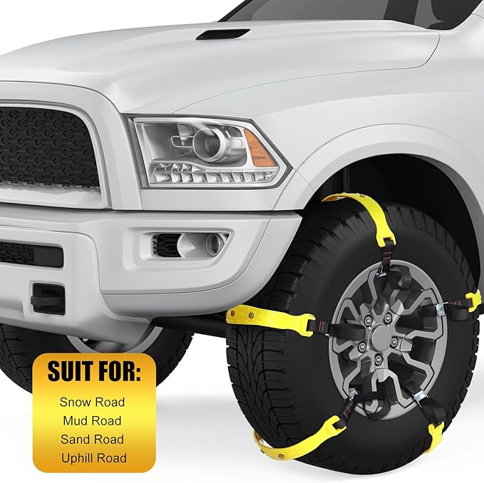 20 Pcs Anti Slip Snow Chains for Tire Emergency Universal Adjustable Mud Ice Sand Tire Chains for Car Suv Truck Lawn Winter S