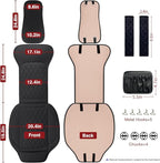 Sanwom Front Car Seat Covers - Leather Seat Covers with Storage Pocket and Two Belt Pads, Anti-Slip Waterproof Universal Seat