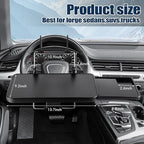 2 in 1 Steering Wheel Tray, Car Table with Phone Holder, Multifunctional Adjustable Car Trays for Eating, Universal Fit for Most Vehicles