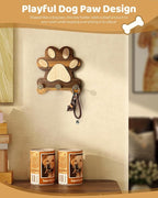 MTERSN Wooden Dog Leash Holder for Wall – Dog Leash Holder, Key Rack, and Coat Hanger – Rustic Farmhouse Wall Decor for Entry