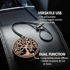 Wood Car Air Freshener — Tree Of Life Handmade Unscented DIY Essential Oil Hanging Diffuser with Felt Insert — Add Your Own O