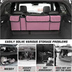 AUCELI Car Trunk Organizer, Backseat Hanging Large Storage with Adjustable Straps, Waterproof Collapsible Cargo Bag with 4 Pockets, Sturdy Space Saver Frees Trunk Floor for SUV, Truck, MPV