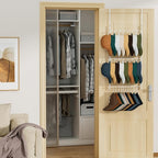 HapiRm Over Door Hat Rack - 3 Tier Wall Mounted Hat Organizer with 16 Hooks and 10 Movable Clips, Baseball Cap Organizer Stor