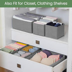Criusia Drawer Organizer Clothes,16 Pack Underwear Drawer Organizers, Foldable Closet Organizers and Storage Dresser Drawer D