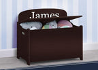 Delta Children Personalized MySize Deluxe Toy Box, Dark Chocolate