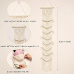 jontell Boho Ball Cap Hanger-2 Pack-Boho Macrame Cap Holder Wall Hat Organizer for Baseball Cap Holder Over Door, Hat Rack fo
