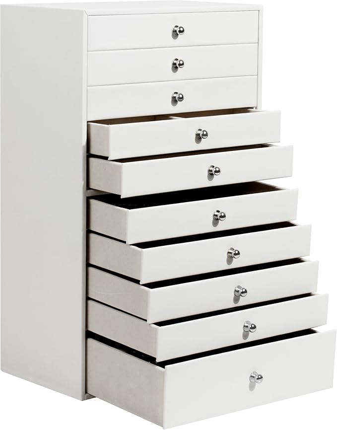GUKA Large Jewelry Box, Jewelry Case with 10 Drawers for Big and Small Jewelry, Jewelry Storage Organizer for Watch Earrings 