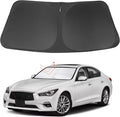 Front Windshield Sun Shade Foldable Car Front Window Sun Shade Windshield Shade Custom Fit for 2014-2024 Infiniti Q50 Block UV Rays Car Accessories Heat Keep Cooler