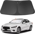 Front Windshield Sun Shade Foldable Car Front Window Sun Shade Windshield Shade Custom Fit for 2014-2024 Infiniti Q50 Block UV Rays Car Accessories Heat Keep Cooler