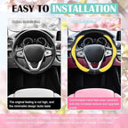 SuperKaKa Car Steering Wheel Cover 2025, Universal Auto PU Cute Breathable Slip-Proof Comfort Imitation Leather Protector Car