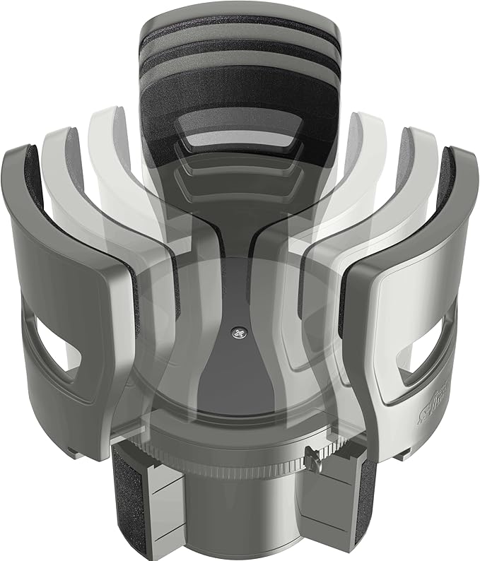 GORILLA GRIP Patent Pending Adjustable Car Cup Holder Expander, Keeps Water Bottle Secure, Expands to Fit 18 to 48 oz Large B