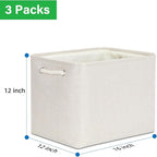 Bidtakay Large Storage Baskets for Shelves 3 Pack Fabric Storage Bins for Organizing Linen Collapsible Organizer for Closet-L