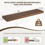 40 Inch Floating Shelves, 3D Textured Wood Grain, 40"x9.25"x1.5" Inch Deep Floating Shelves for Wall, Wooden Shelves for Bath