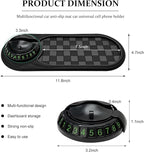 Multifunction Car Anti-Slip Mat, Anti Skid Dashboard Pad Rotatable Phone Holder w/Temporary Parking Number, Universal Auto Ce