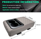 Car Center Console Armrest Pillow, Memory Foam Auto Armrest Box Cover with Cup Holder & Phone Holder, Waterproof Leather Arm Rest Protector Cushion, Interior Car Accessories (Diamond, Gray)