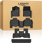 LASFIT Floor Mats & Cargo Mat for Toyota Sequoia 2023-2026, TPE All Weather Protection Rubber Car Liners Custom Fit for Sequoia Accessories 1st & 2nd & 3rd Row & Trunk Mats, Easy to Clean, Black