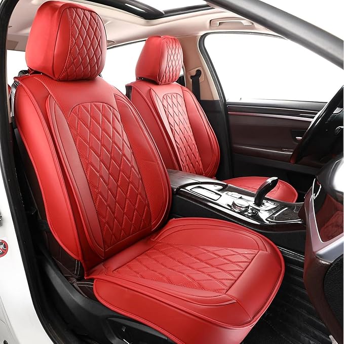 MIROZO Seat Covers Full Set,Waterproof Faux Leather Car Seat Covers Breathable Car Seat Protector Universal Automotive Vehicl