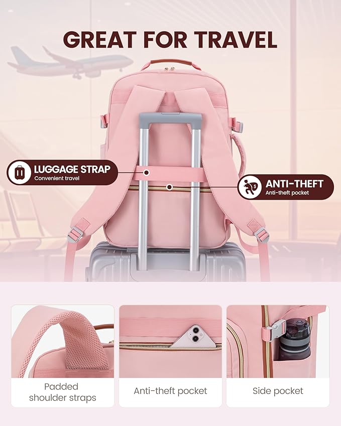 LOVEVOOK Travel Backpack for Women & Men 40L,Airline Approved Carry On Backpack Travel Essentials,TSA Carry on Luggage,Waterp
