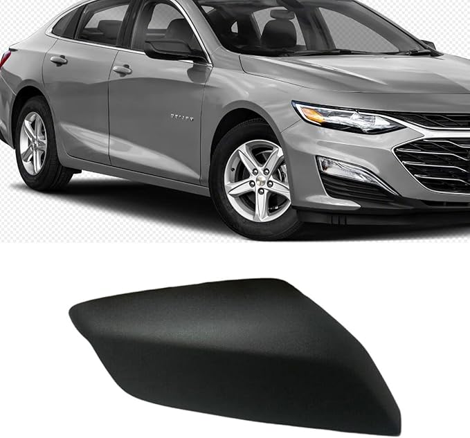 For Chevy Chevrolet Malibu Side Mirror Cover Cap 2016 2017 2018 2019 2020 2021 2022 2023 Matte Black ABS Plastic Textured Passenger Driver Rear View Mirror Covers Caps Replacement 84026842 84026841