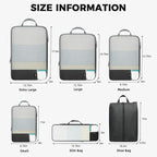 BAGAIL 6 Set Lightweight Compression Packing Cubes with Packing List, Anti-Tearing Expandable Organizer Bags for Travel, Blac