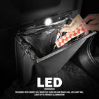LED Car Trash Can Leak-Proof,Strong Magnetic Fast Closing Car Trash Bin as Cars Organizers and Storage,Cars Garbage Can with Automotive Trashs Bag for Backseat,Console,Door