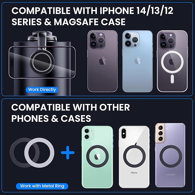 for Magsafe Car Mount,【Strong Magnets & Low Profile】 Magnetic Phone Holder for Car Dashboard Windshield Universal Hands Free Car Phone Holder for iPhone 15 14 13 12 Pro Max Plus Android